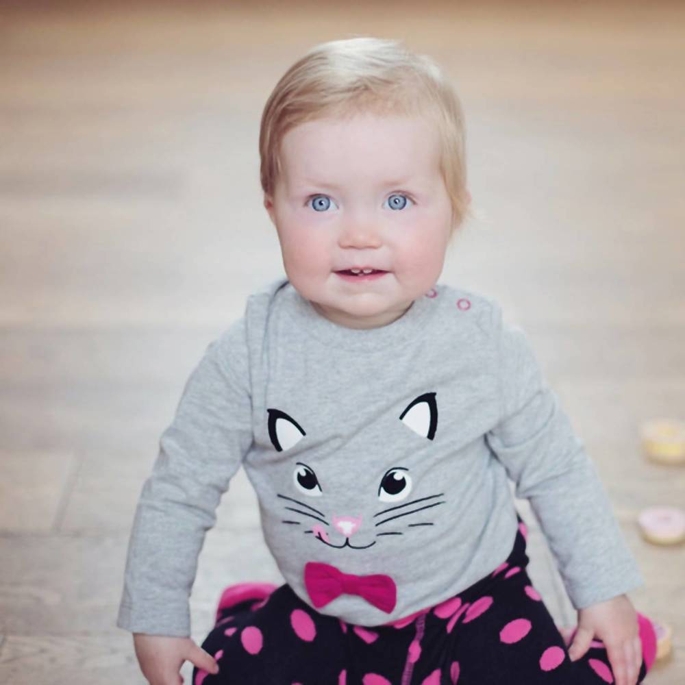 NEW BLADE AND ROSE baby girls katie kitten top in grey